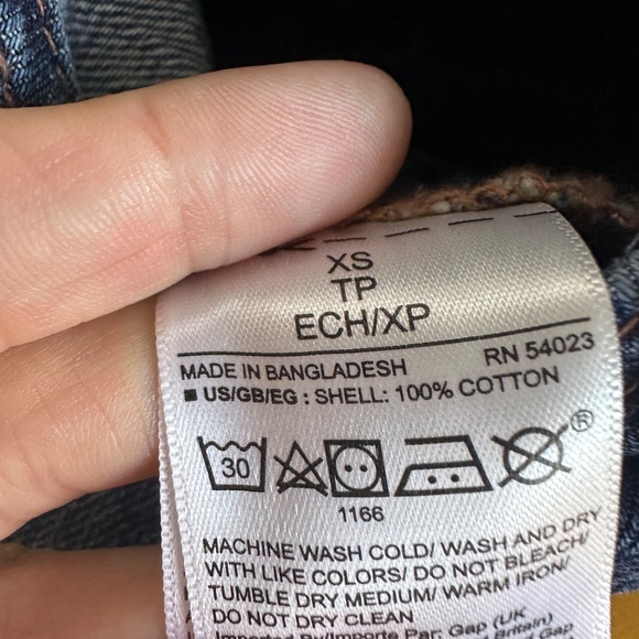 GAP GAP For Good Medium Wash Straight Leg Denim Overalls Sz XS Carpenter Bib - Picture 7 of 8